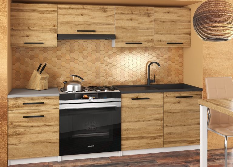 Meble kuchenne 180 cm dębowe dąb wotan dąb sonoma z blatem Producent TOR SUPERUNIQA2/4/WT/DW/0/B1