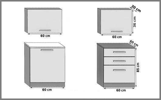 Meble kuchenne 120 cm czarne połysk z blatem Producent INF VULCANO/3/WT/B/0/D