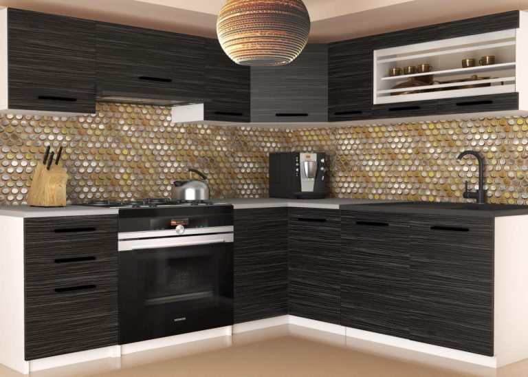 Meble kuchenne 360 cm czarne heban ciemne bez blatu Producent TOR LIDIA2/3/WT/HK/BB/B1