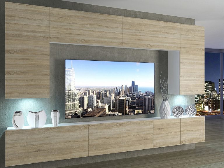 Meblościanka 300 cm TV/RTV dębowa dąb wotan dąb sonoma Producent IMP 2/5/W/DS/0/0