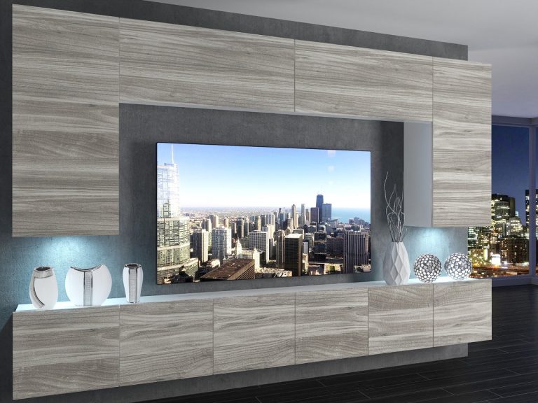 Meblościanka 300 cm TV/RTV szary antracyt grafitowy Producent IMP 2/5/W/GW1/0/0