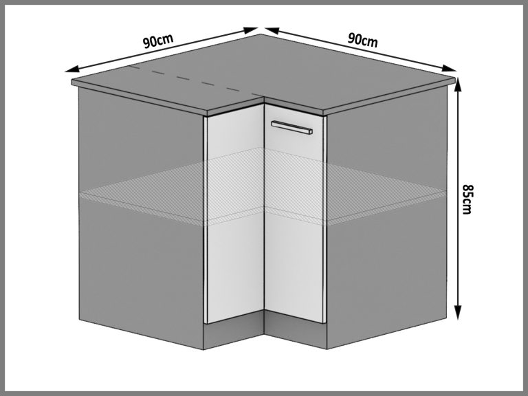 Szafka kuchenna narożna stojąca TOR SNP90/2/WT/GW1/0/B1