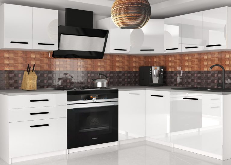 Meble kuchenne 300 cm białe połysk bez blatu Producent INF ARMIN2/2/WT/W/BB/B1