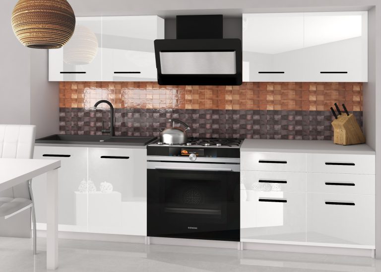 Meble kuchenne 160 cm białe połysk z blatem Producent INF KOMPAKTO2/2/WT/W/0/B1