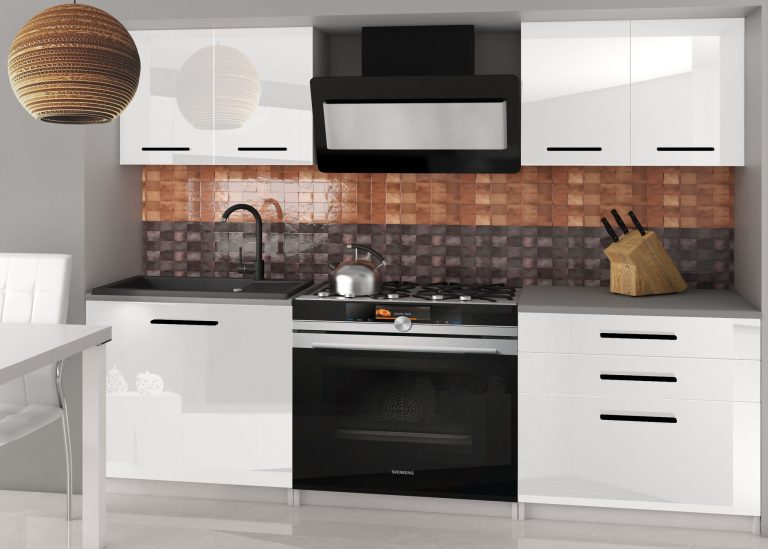 Meble kuchenne 120 cm białe połysk bez blatu Producent INF TIESTO2/2/WT/W/BB/B1