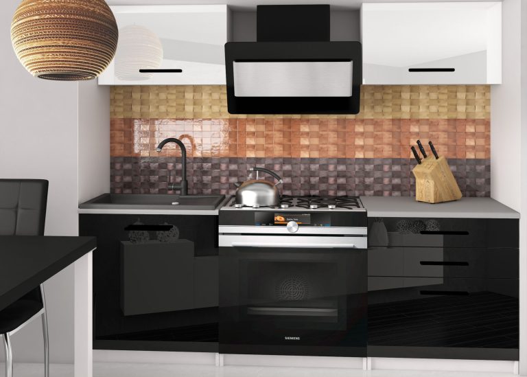 Meble kuchenne 120 cm białe połysk czarne połysk bez blatu Producent INF VULCANO2/4/WT/WB/BB/B1