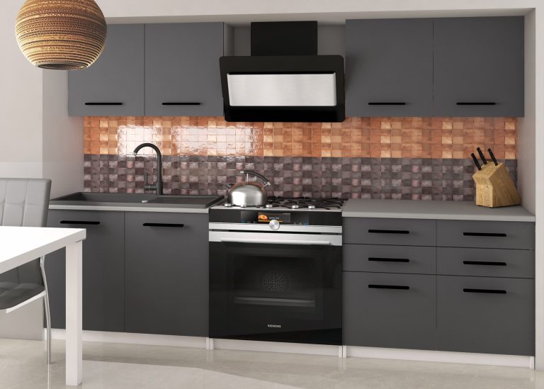 Meble kuchenne 160 cm szare antracyt grafitowe bez blatu Producent TOR KOMPAKTO2/2/WT/SR/BB/B1
