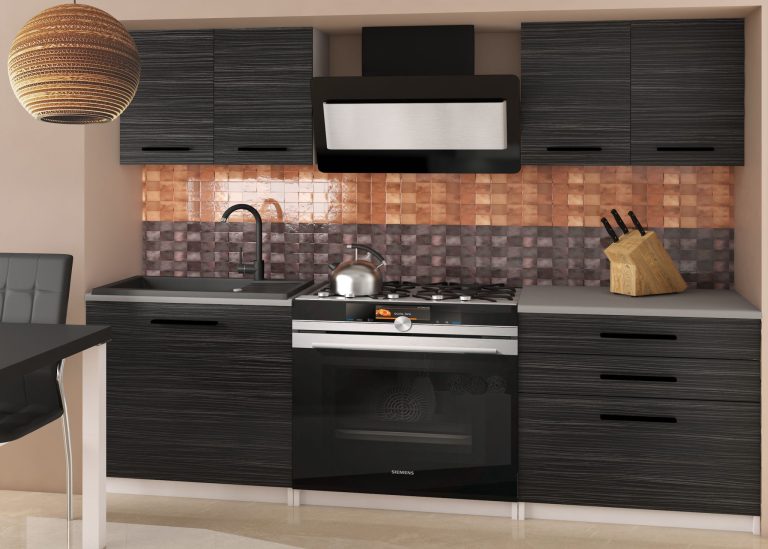 Meble kuchenne 120 cm czarne heban ciemne z blatem Producent TOR TIESTO2/2/WT/HK/0/B1