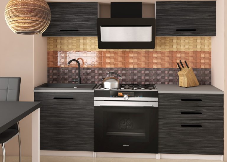 Meble kuchenne 120 cm czarne heban ciemne z blatem Producent TOR VULCANO2/3/WT/HK/0/B1