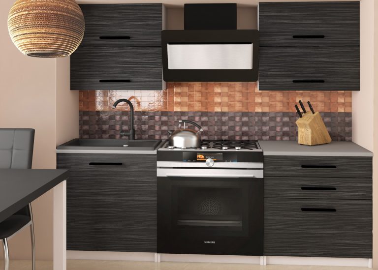 Meble kuchenne 120 cm czarne heban ciemne z blatem Producent TOR ELEGANTA2/2/WT/HK/0/B1