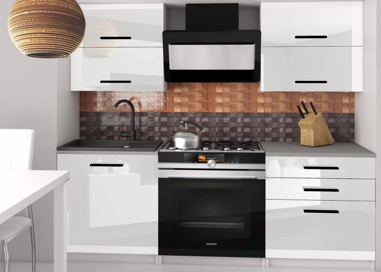 Meble kuchenne 120 cm białe połysk z blatem Producent INF ELEGANTA2/2/WT/W/0/B1