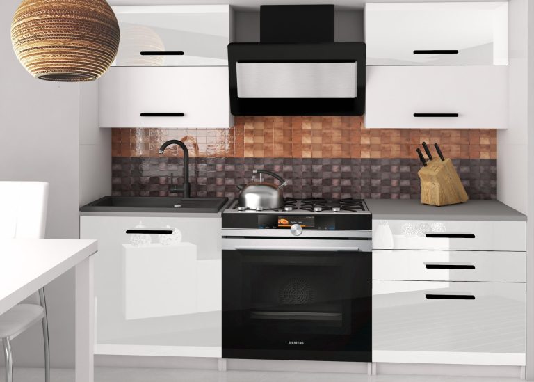 Meble kuchenne 120 cm białe połysk biały mat z blatem Producent INF ELEGANTA2/2/WT/WWTW/0/B1