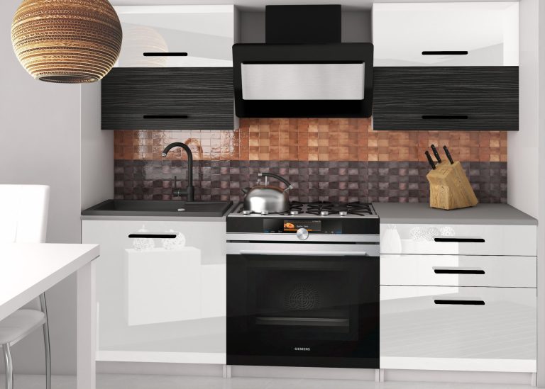 Meble kuchenne 120 cm białe połysk czarny heban ciemne bez blatu Producent INF ELEGANTA2/2/WT/WHKW/BB/B1