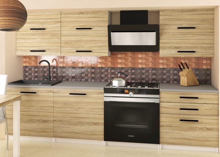 Meble kuchenne 180 cm dębowe dąb wotan dąb sonoma z blatem Producent TOR PRIMERA2/2/WT/DS/0/B1