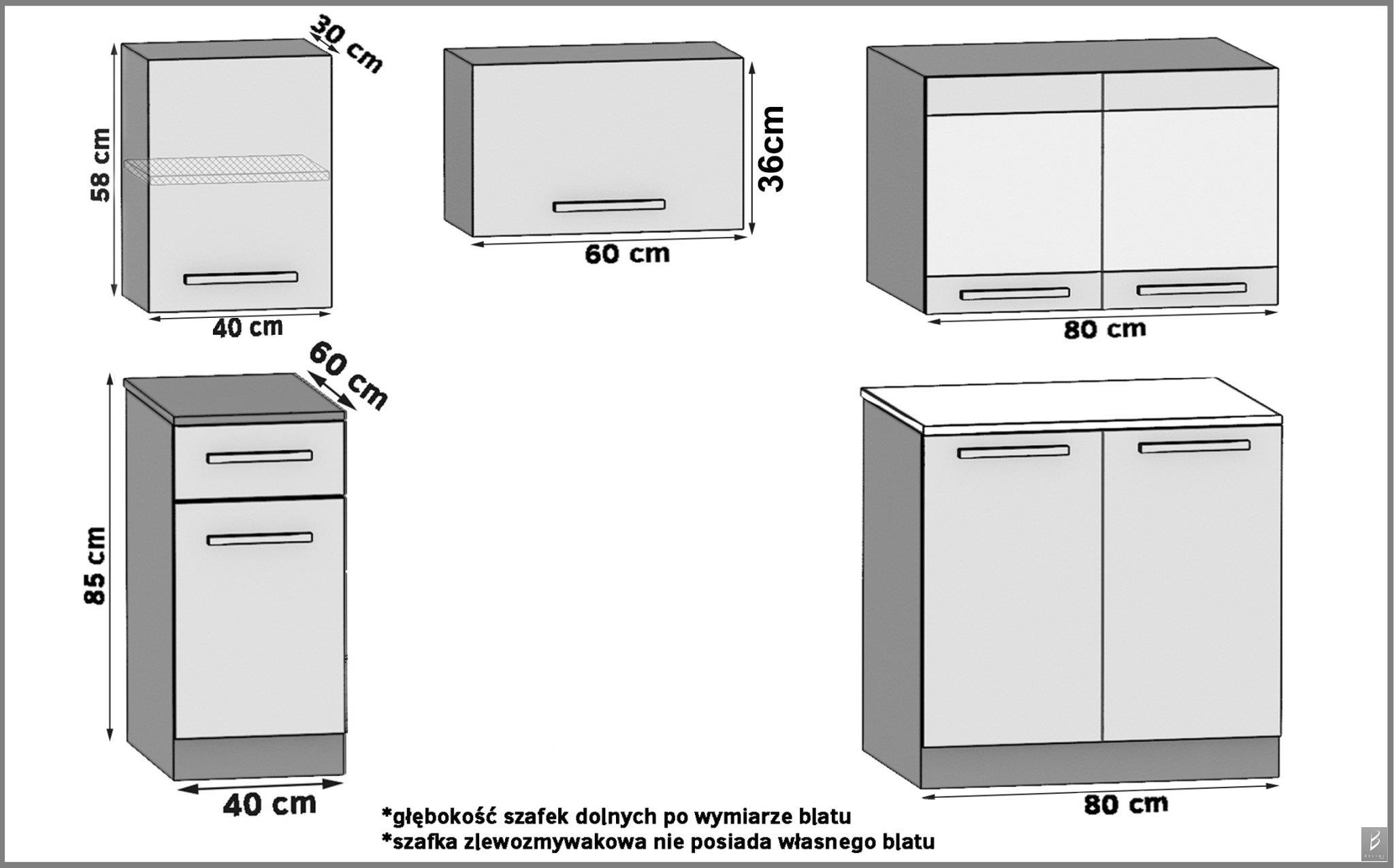 Meble kuchenne 180 cm dębowe dąb wotan dąb sonoma z blatem Producent TOR SUPERUNIQA2/4/WT/DW/0/B1