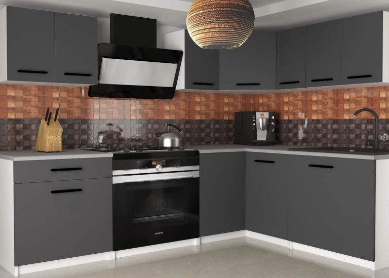 Meble kuchenne 300 cm szare antracyt grafitowe z blatem Producent TOR ARMIN2/3/WT/SR/0/B1