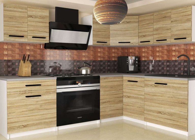 Meble kuchenne 300 cm dębowe dąb wotan dąb sonoma z blatem Producent TOR ARMIN2/2/WT/DS/0/B1