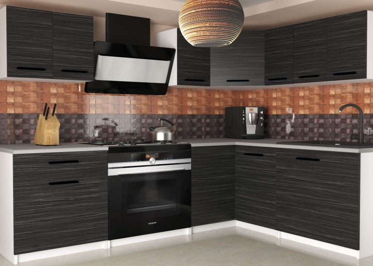 Meble kuchenne 300 cm czarne heban ciemne bez blatu Producent TOR ARMIN2/1/WT/HK/BB/B1