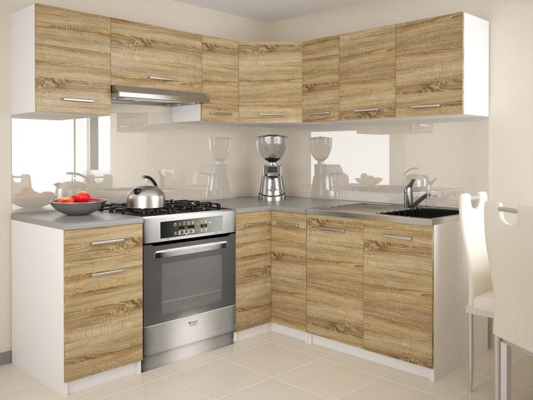 Meble kuchenne 360 cm dębowe dąb wotan dąb sonoma bez blatu Producent TOR LIDIAUNIQA3/3/WT/DS/BB/E