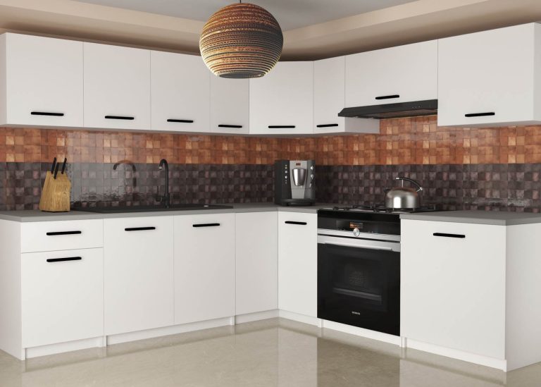 Meble kuchenne 420 cm białe mat z blatem Producent TOR UNIQAPLUS/4/WT/WT/0/B1