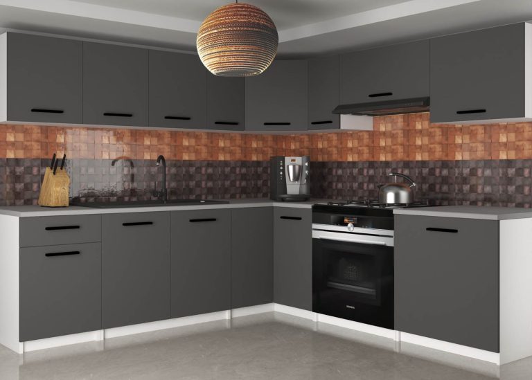 Meble kuchenne 420 cm szare antracyt grafitowe bez blatu Producent TOR UNIQAPLUS/3/WT/SR/BB/B1