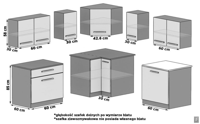 Meble kuchenne 300 cm dębowe dąb wotan dąb sonoma z blatem Producent