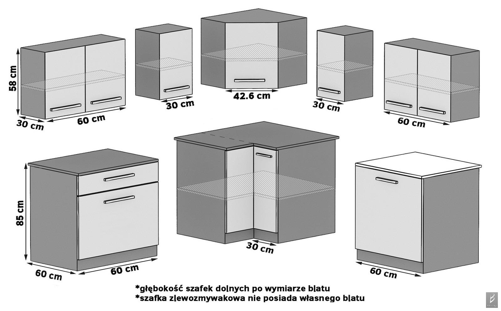 Meble kuchenne 300 cm dębowe dąb wotan dąb sonoma z blatem Producent TOR ARMIN3/2/WT/DS/0/U