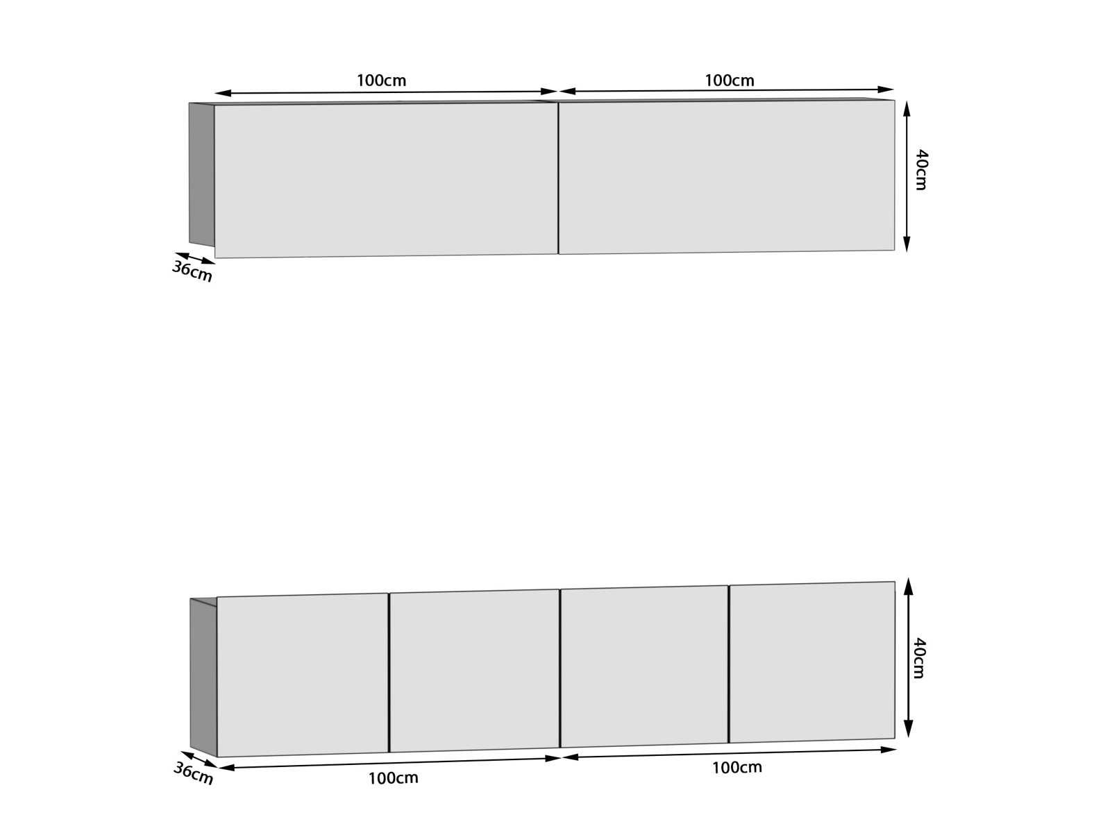 Meblościanka 200 cm TV/RTV biała połysk szara antracyt grafitowa Producent IMP 6/5/W/WGW1/0/0