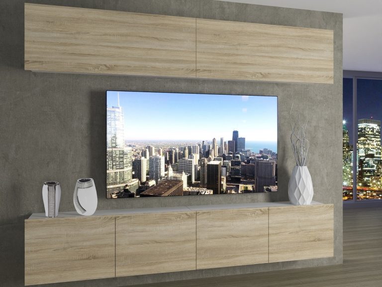 Meblościanka 200 cm TV/RTV dębowa dąb wotan dąb sonoma Producent IMP 6/5/W/DS/0/0