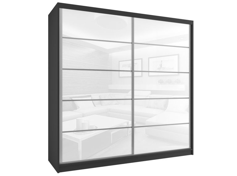 Szafa przesuwna 133 cm biały połysk Producent BH SZP2/2/B/WI/5W/HI