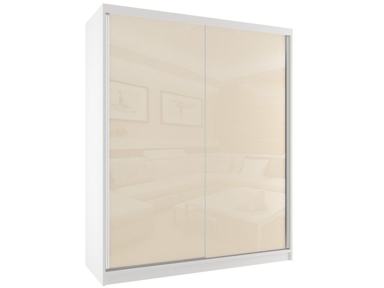 Szafa przesuwna 158 cm perłowy beżowy połysk Producent BM SZP3/2/W/W/P/HI