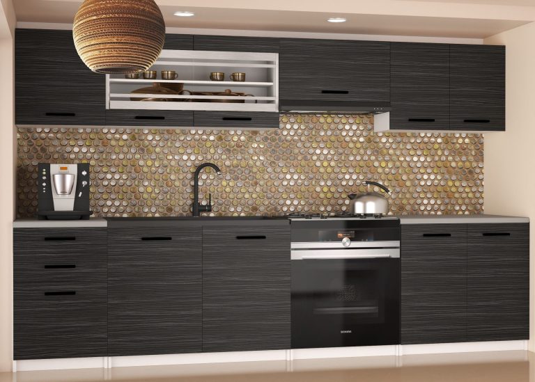 Meble kuchenne 240 cm czarne heban ciemne bez blatu Producent TOR MARIKA2/4/WT/HK/BB/B1