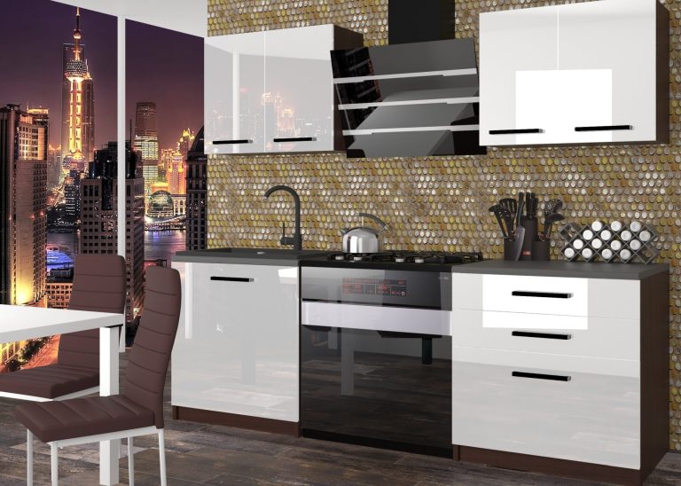 Meble kuchenne 120 cm SUPER POWŁOKA ULTRA HIGLOSS biały połysk z blatem Producent INF BERLIN/1/KN/W/0/B