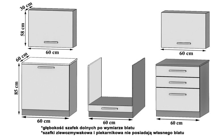 Meble kuchenne 180 cm Akacja Treviso z blatem Producent TOR PARMA/0/KN/AT/0/B
