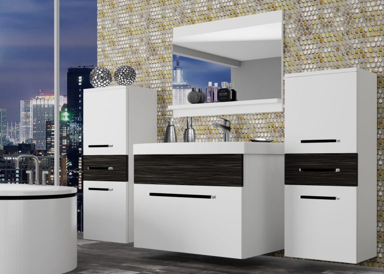 Meble łazienkowe szafki z umywalką z lustrem białe mat Producent ROD M 4/0/W/WHK/0/ZW