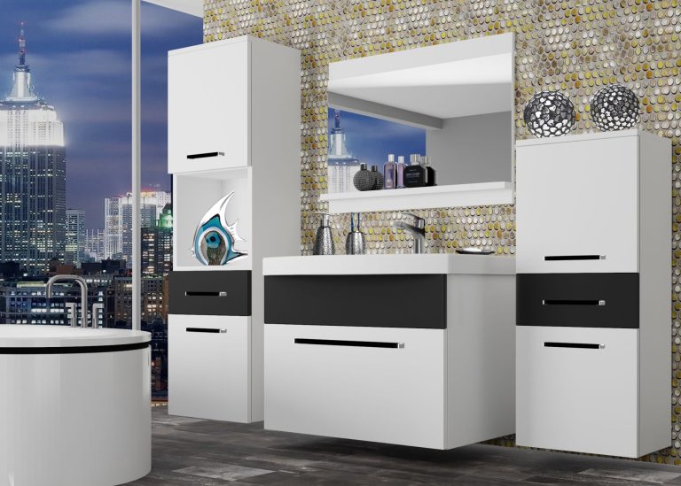 Meble łazienkowe szafki z umywalką z lustrem białe mat Producent ROD M 5/0/W/WB/0/ZW