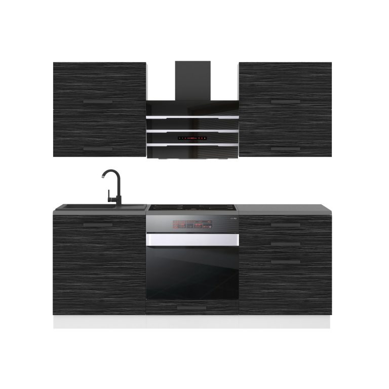 Meble kuchenne Premium Full Version 180 cm czarne heban ciemne z blatem Producent TOR EMILY/0/WT/HK/B/B1