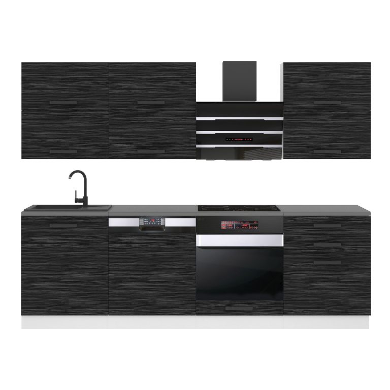 Meble kuchenne Premium Full Version 240 cm czarne heban ciemne bez blatu Producent TOR MADISON/0/WT/HK/0/B1