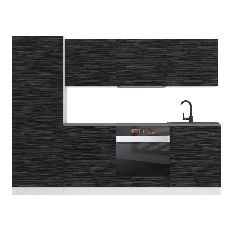 Meble kuchenne Premium Full Version 240 cm czarne heban ciemne z blatem Producent TOR SANDY/0/WT/HK/B/B1