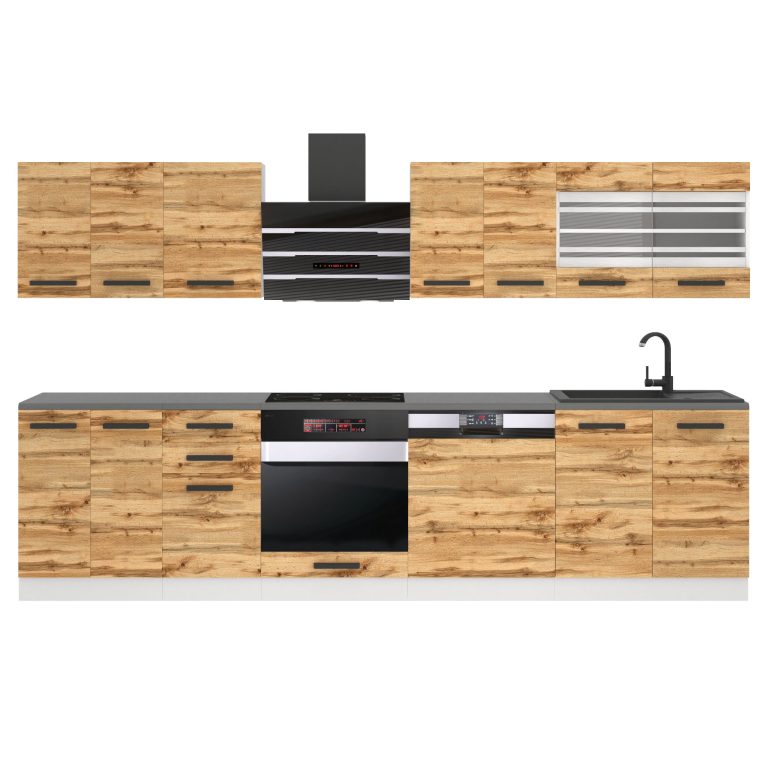 Meble kuchenne Premium Full Version 300 cm dębowe dąb wotan dąb sonoma z blatem Producent TOR LUCY/0/WT/DW/B/B1