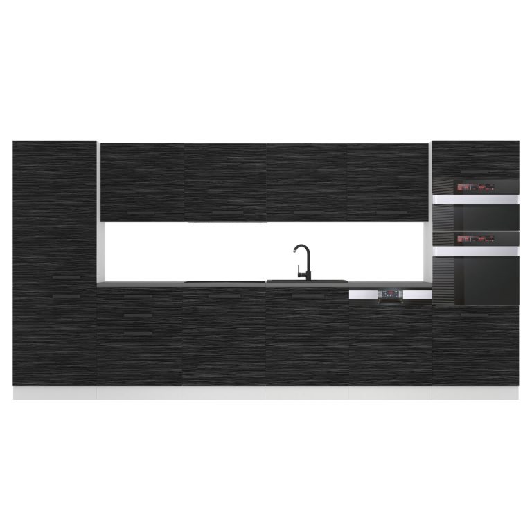 Meble kuchenne Premium Full Version 360 cm czarne heban ciemne z blatem Producent TOR NAOMI/0/WT/HK/B/B1