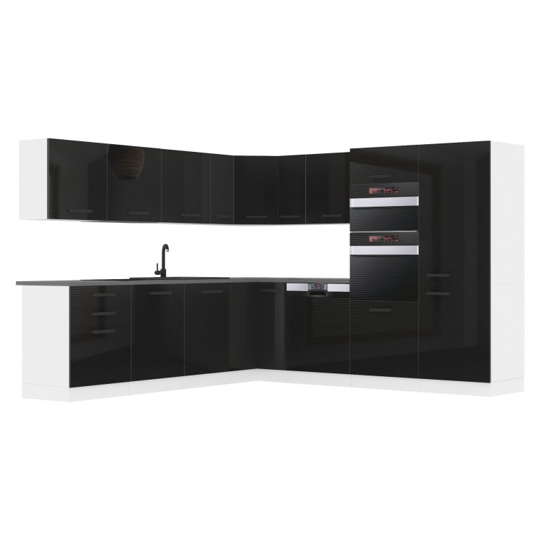 Meble kuchenne Premium Full Version 540 cm czarne połysk bez blatu Producent INF JANE/0/WT/B/0/B1