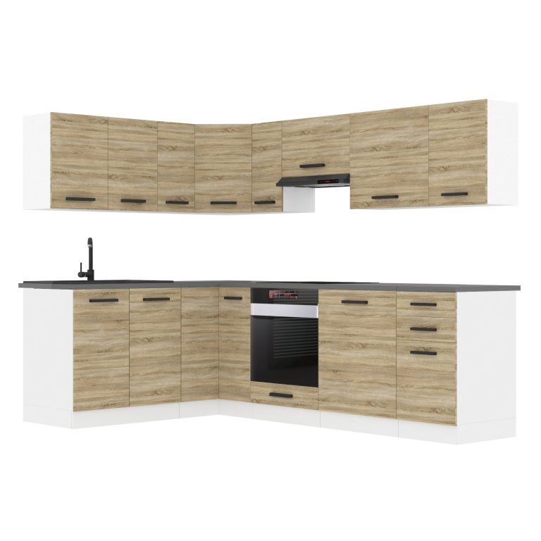 Meble kuchenne Premium Full Version 420 cm dębowe dąb wotan dąb sonoma bez blatu Producent TOR JANET/0/WT/DS/0/B1
