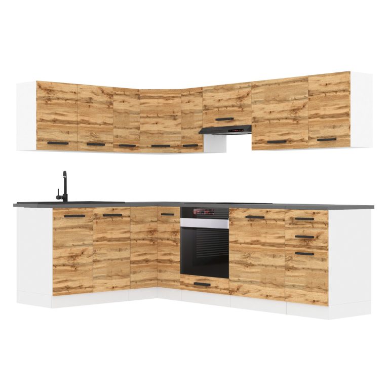 Meble kuchenne Premium Full Version 420 cm dębowe dąb wotan dąb sonoma bez blatu Producent TOR JANET/0/WT/DW/0/B1