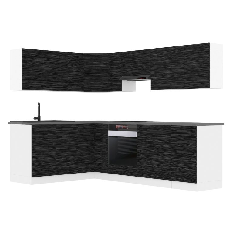 Meble kuchenne Premium Full Version 420 cm czarne heban ciemne z blatem Producent TOR JANET/0/WT/HK/B/B1