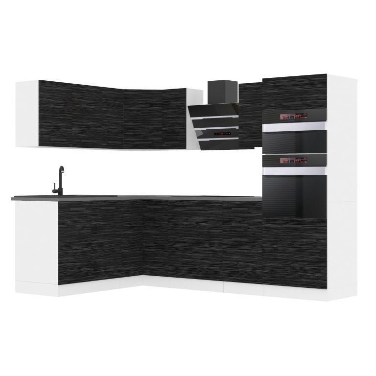 Meble kuchenne Premium Full Version 420 cm czarne heban ciemne z blatem Producent TOR MELANIE/0/WT/HK/B/B1