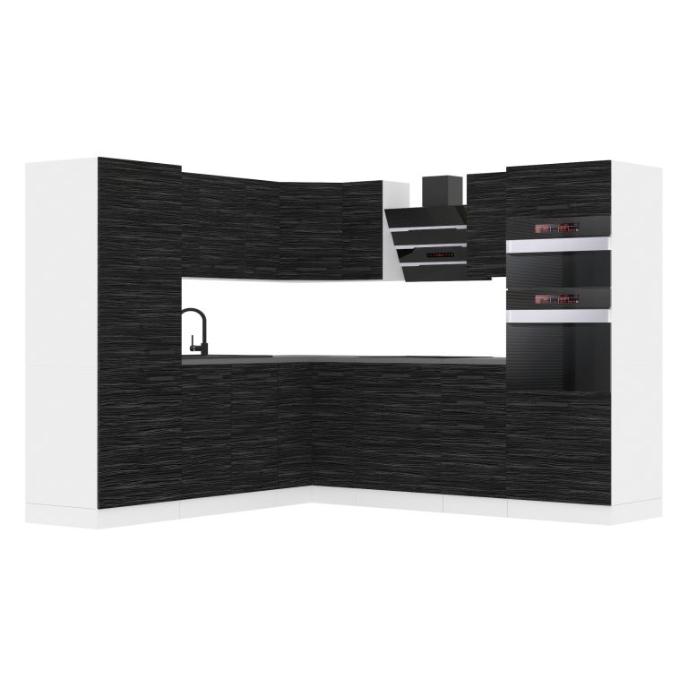 Meble kuchenne Premium Full Version 480 cm czarne heban ciemne bez blatu Producent TOR STACY/0/WT/HK/0/B1