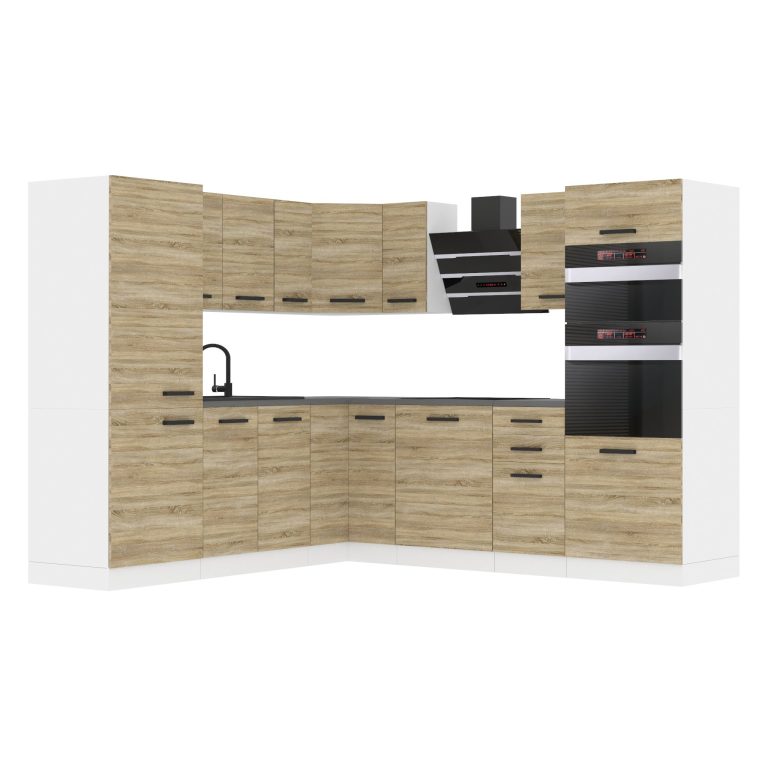 Meble kuchenne Premium Full Version 480 cm dębowe dąb wotan dąb sonoma z blatem Producent TOR STACY/0/WT/DS/B/B1