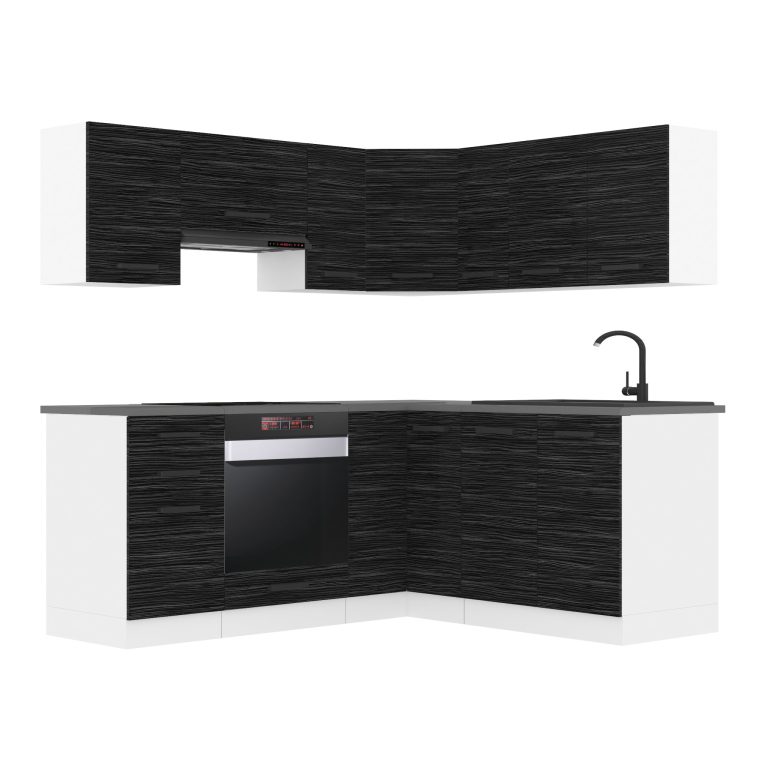 Meble kuchenne Premium Full Version 380 cm czarne heban ciemne bez blatu Producent TOR SARAH/1/WT/HK/0/B1