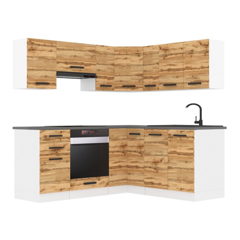 Meble kuchenne Premium Full Version 380 cm dębowe dąb wotan dąb sonoma z blatem Producent TOR SARAH/2/WT/DW/B/B1